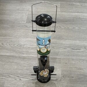 Garden Treasures Plastic 4 Port Seed Tube Feeder, Black, 1.5 Lb Capacity